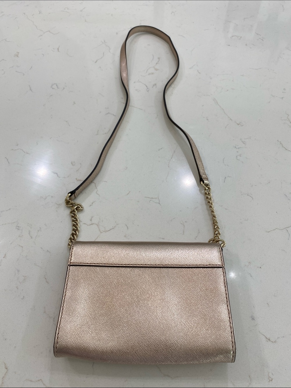 kate spade Metallic Rose Gold Chain Strap Crossbody Bag - Picture 7 of 8